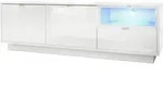 Vladon Lowboard, Wei&szlig; Hochglanz, Holzwerkstoff, 153x48x37 cm, Wohnzimmer,