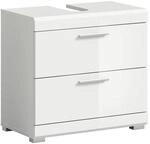 Mid.you Waschbeckenunterschrank, Wei&szlig; Hochglanz, Kunststoff, 2 Schublade(n)