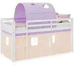 Homestyle4u Hochbett, Lila, Wei&szlig;, Holz, Kinder- & Jugendzimmer, Kinderm&ouml;bel,