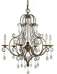 Elstead Lighting Kronleuchter Chateau, Bronze, Metall, Glas, 68.3 cm, Gr&uuml;ner...