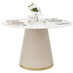 Lookway Esstisch, Beige, Kunststoff, 120x75x120 cm, Esszimmer, Tische, Esstische