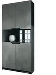 Vladon B&uuml;roschrank, Dunkelgrau, Holzwerkstoff, 82x184x37 cm, Arbeitszimmer,