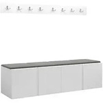 Mirjan24 Garderoben-Set, Wei&szlig;, Grau, Kunststoff, 168x42x46 cm, Garderobe,
