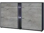 Vladon Schuhschrank, Graubraun, Holzwerkstoff, 155.5x95x28 cm, Garderobe,