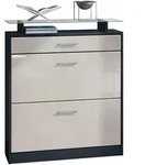 Vladon Schuhschrank, Sand, Holzwerkstoff, 89x104x23 cm, Garderobe,...