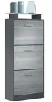 Vladon Schuhschrank, Anthrazit, Holzwerkstoff, 46x128x23 cm, Garderobe,
