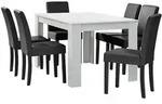 [en.casa] Tischgruppe, Wei&szlig;, Dunkelgrau, Holz, 6-Sitzer, Rechteckig, 140x77x90...