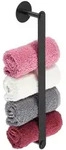 Relaxdays Handtuchhalter, Schwarz, Metall, 5.5x40.5x7 cm, Badaccessoires,