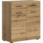 Livetastic Kommode, Eiche dunkel, Kunststoff, Holzoptik, 2 F&auml;cher, 2 Schublade(n)