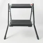 Spirella Klapptrittleiter, Schwarz, Metall, 49.5x48.5x44.5 cm, standsicher,