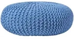Homescapes Strick-Pouf, Blau, Textil, Uni, Rund, 70x23x70 cm, Wohnzimmer,...