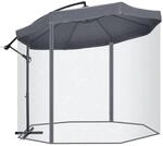 Outsunny Ampelschirm,, Dunkelgrau, Metall, 295x295 cm, Sonnen- & Sichtschutz,