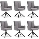 Homestyle4u Armlehnenstuhl, Grau, Textil, 59x94x64 cm, Esszimmer, St&uuml;hle,