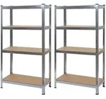 MCW Schwerlastregal, Grau, Braun, Metall, 80x160x40 cm, Freizeit, Heimwerken,