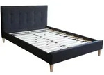 Homestyle4u Polsterbett, Schwarz, Textil, 140x200 cm, Schlafzimmer, Betten,