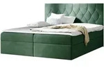 Mirjan24 Boxbett, Gr&uuml;n, Holz, 140x200 cm, Schlafzimmer, Betten, Boxspringbetten