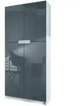 Vladon B&uuml;roschrank, Grau, Holzwerkstoff, 82x184x37 cm, Arbeitszimmer,...