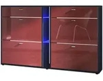Vladon Schuhschrank, Bordeaux, Holzwerkstoff, 155.5x95x28 cm, Garderobe,