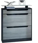 Vladon Schuhschrank, Anthrazit, Holzwerkstoff, 89x104x23 cm, Garderobe,