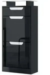 Vladon Schuhschrank, Schwarz Hochglanz, Holzwerkstoff, 46x104x23 cm, Garderobe,