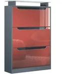 Vladon Schuhschrank, Bordeaux, Holzwerkstoff, 89x128x23 cm, Garderobe,