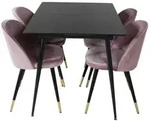 ebuy24 Tischgruppe, Pink, Holzwerkstoff, 4-Sitzer, 90x76x120 cm, Esszimmer,...