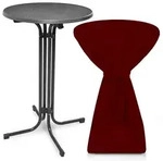 Beautissu Stehtisch, Bordeaux, Metall, Rund, 80x110x80 cm, Esszimmer, Tische,