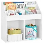 SoBuy Kinder-B&uuml;cherregal,, Wei&szlig;, Holzwerkstoff, 68x68x30 cm, Kinder- &