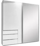 Mid.you Schwebet&uuml;renschrank Wimex Level 36A, Wei&szlig;, Glas, Holzwerkstoff, 3 F&auml;cher,