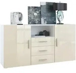 Vladon Sideboard, Creme, Holzwerkstoff, 138.5x71.5x35 cm, Wohnzimmer, Kommoden &
