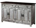 Massivmoebel24 Sideboard, Wei&szlig;, Holz, Echtholz,Mangoholz, 2 F&auml;cher, 2 Schubladen,