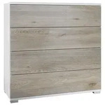 Vladon Kommode, Silbereichen, Holzwerkstoff, 76x76x35 cm, Wohnzimmer, Kommoden &