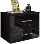 Lookway Nachttisch, Schwarz, Holzwerkstoff, 55x42x37 cm, Schlafzimmer,...