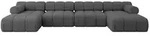 Altdecor Wohnlandschaft, Grau, Textil, 7-Sitzer, U-Form, 380x70x160 cm,...