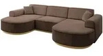 Altdecor Wohnlandschaft, Braun, Textil, 4-Sitzer, U-Form, 303x83x171 cm,...