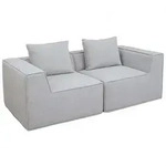 MCW 2Er-Sofa, Hellgrau, Textil, 194x63x97 cm, Wohnzimmer, Sofas & Couches,...
