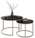Lookway Couchtisch, Beige, Schwarz, Holzwerkstoff, Rund, 70x48x70 cm,...