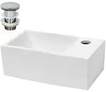 LuxeBath Waschbecken, Wei&szlig;, Keramik, 20.5x12.5x35 cm, Badezimmer, Waschbecken &