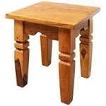 Massivmoebel24 Hocker, Braun, Holz, Echtholz,Akazie, Quadratisch, 42x45x42 cm,