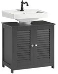 SoBuy Waschbeckenunterschrank, Grau, Holzwerkstoff, 60x58x35 cm, Badezimmer,