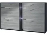Vladon Schuhschrank, Anthrazit, Holzwerkstoff, 155.5x95x28 cm, Garderobe,