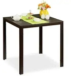 Relaxdays Gartentisch, Braun, Kunststoff, Metall, 77.5x74.5x77.5 cm, Gartenm&ouml;bel,