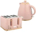 Homcom Kocher-Toaster-Set, Rosa, Kunststoff, 19.5x23.2x24.1 cm, K&uuml;chenger&auml;te,