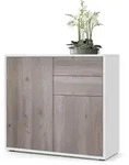 Vladon Kommode, Silbereichen, Holzwerkstoff, 79x74x36 cm, Wohnzimmer, Kommoden &