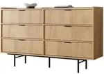 Mirjan24 Kommode, Eiche, Metall, 6 Schubladen, Rechteckig,Rechteckig, 150x90x40...