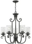 Elstead Lighting Kronleuchter Casa, Schwarz, Glas, Metall, 82.8 cm, Gr&uuml;ner...