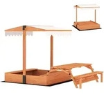 Aiyaplay Sandkasten, Braun, Holz, massiv, 110x120x184 cm, unisex, Outdoor...