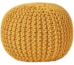 Homescapes Strick-Pouf, Currygelb, Textil, Uni, Rund, 40x35x40 cm, Wohnzimmer,