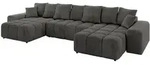 Altdecor Wohnlandschaft, Dunkelgrau, Kunststoff, 6-Sitzer, U-Form, 401x68x189 cm,