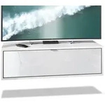 Vladon Lowboard, Wei&szlig; Hochglanz, Holzwerkstoff, 100x29x37 cm, Wohnzimmer,